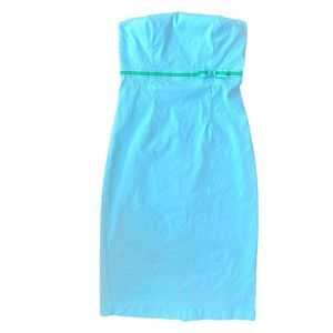 Express Stretch Strapless MIDI Dress Turquoise and Green Women’s Size 4